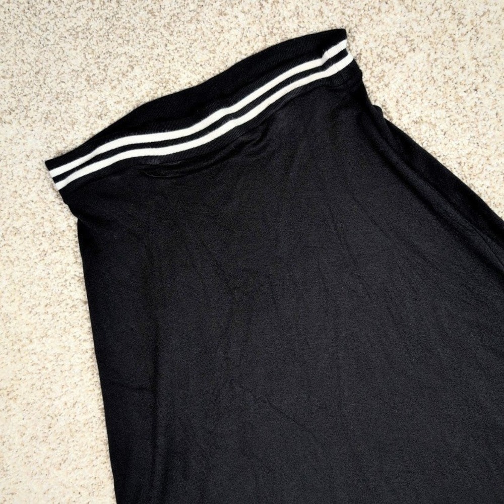 Beyond Yoga Black Maxi Skirt White Stripe Waistband Athleisure‎ Comfort